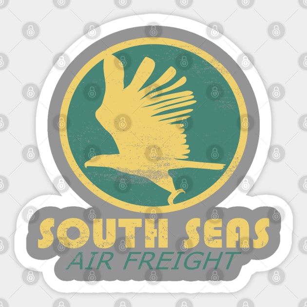 Vintage Travel - South Seas Air Freight (distressed) Sticker by TCP